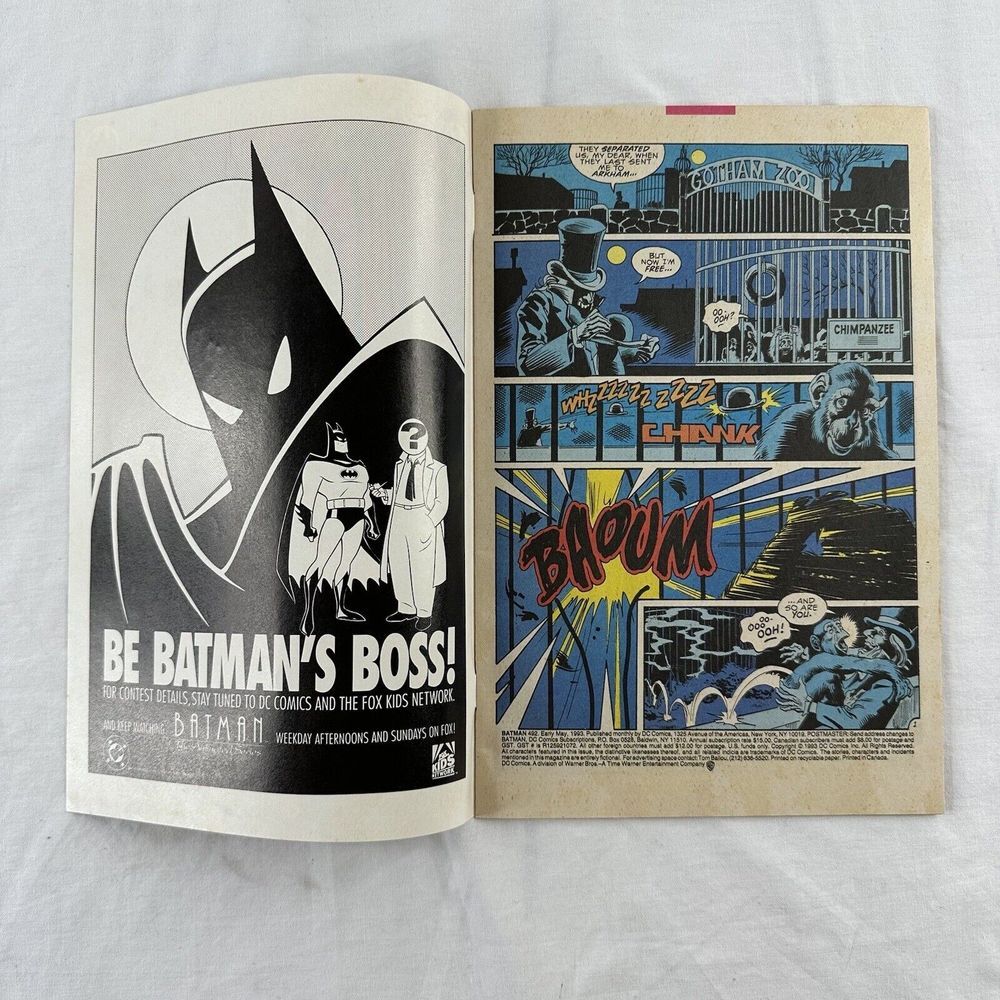 Batman #492 - Knightfall #1 Begins, Bane Appearance First In Series Vintage 1993 - Picture 7 of 8